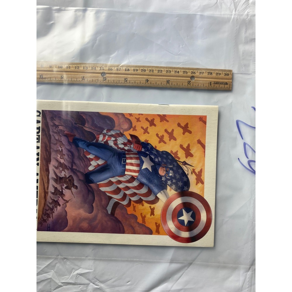 Captain America Shield Comic Book Art Print Marvel Superhero Vintage Style